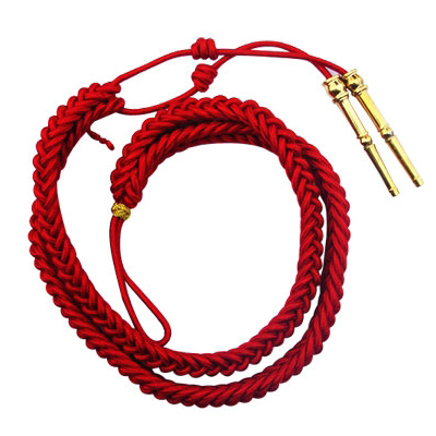 Red Silk Aiguillettes with Brass Tips